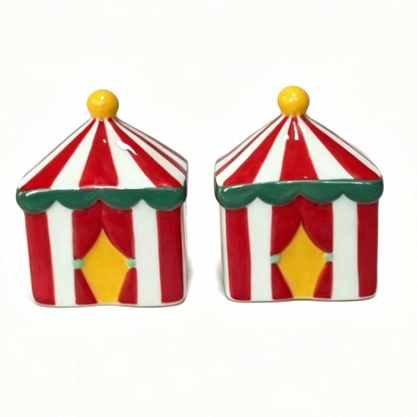 CIRCUS STRIPED SALT&PEPPER SET 5.8X4.7X7.3 PORCEL