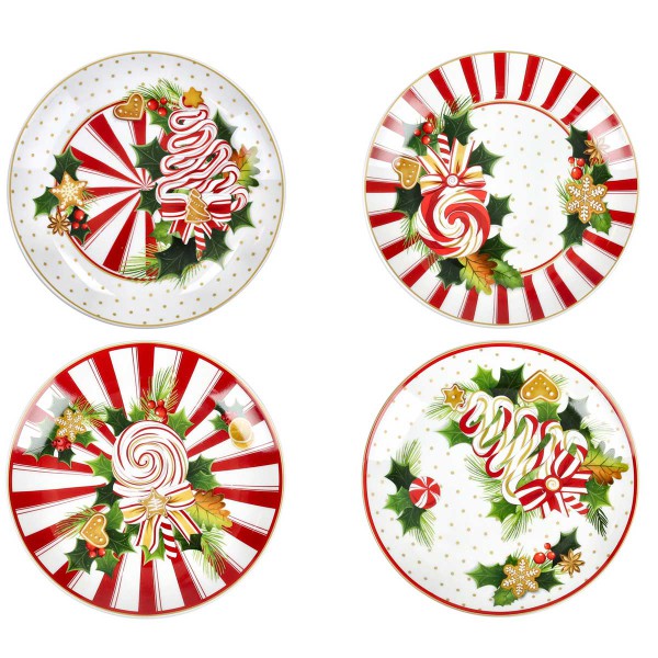 LE CHICCHE 4PCS SET PLATE 15CM PORCELAIN