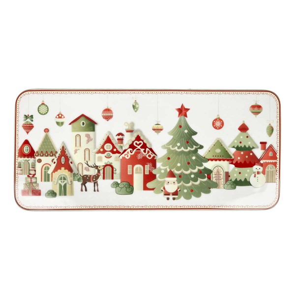 VILLAGGIO IN FESTA SERVING PLATE 40X18CM PORCELAIN