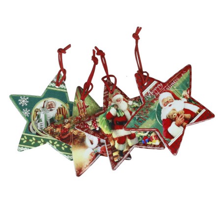 CHRISTMAS ORNAMENT CERAMIC/CORK 6 DESIGNS DISPLAY