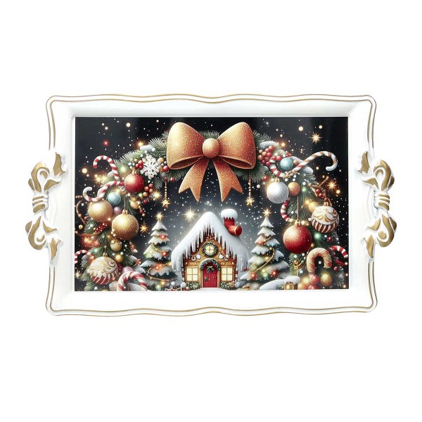 CHRISTMAS BIANCO ΠΙΑΤΕΛΑ ΟΡΘΟΓ. ΜΕ ΛΑΒΕΣ  ΠΛΑΣΤΙΚΟ