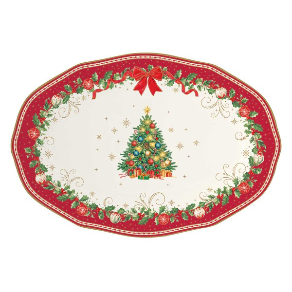 CHRISTMAS HERITAGE ΟΒΑΛ ΠΙΑΤΕΛΑ 36X25CM ΠΟΡΣΕΛ