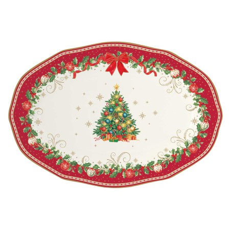 CHRISTMAS HERITAGE ΟΒΑΛ ΠΙΑΤΕΛΑ 36X25CM ΠΟΡΣΕΛ