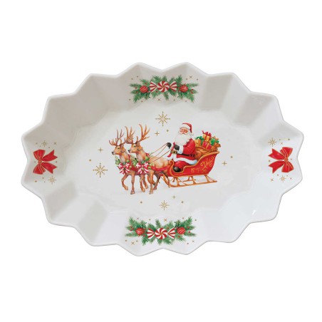 CHRISTMAS HERIITAGE PORCELAIN OVAL PLATTER 25X17CM