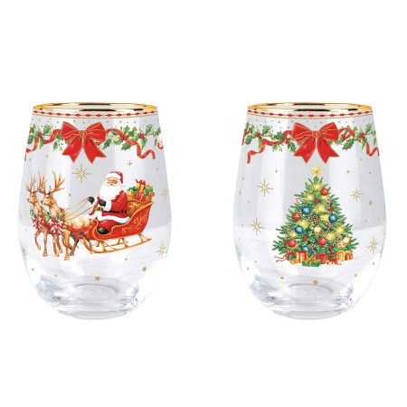 CHRISTMAS HERITAGE ΣΕΤ 2 ΤΕΜ ΠΟΤΗΡΙ 500ML ΓΥΑΛΙΝΟ
