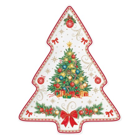 CHRISTMAS HERITAGE PORCELAIN DISH TREE 20,5X25,5CM