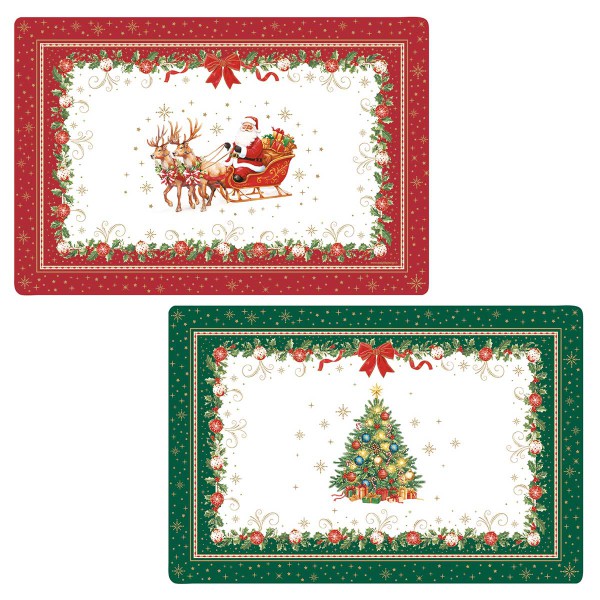 CHRISTMAS HERITAGE PLACEMAT 45X30 DOUBLE SIDE PLAS