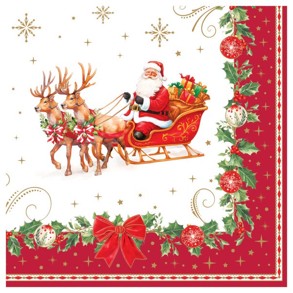 CHRISTMAS HERITAGE PAPER NAPKINS 33X33 PACK OF 20
