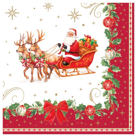 CHRISTMAS HERITAGE PAPER NAPKINS 33X33 PACK OF 20