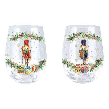 CHRISTMAS TEDDY ΣΕΤ 2 ΤΕΜ ΠΟΤΗΡΙ 500ML ΓΥΑΛΙΝΟ