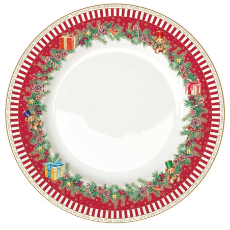 CHRISTMAS TEDDY DINNER PLATE 26,5 CM PORCEL