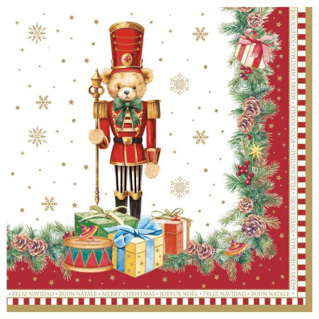 CHRISTMAS TEDDY ΧΑΡΤΟΠΕΤΣΕΤΕΣ 33Χ33 20 ΤΕΜ.